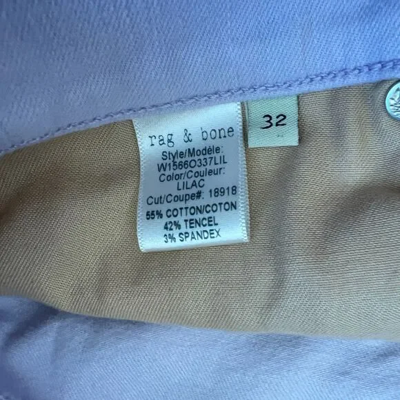 Rag & Bone Jeans Women's Size 32 High Rise Ankle Skinny Lilac Purple - Picture 5 of 10